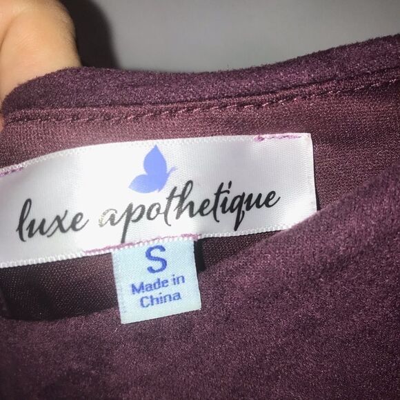 Women's Luxe Apothetique Dark Purple Ruffle Dress - Picture 12 of 13